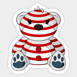 Peppermint Stripes Teddy Bear Sticker